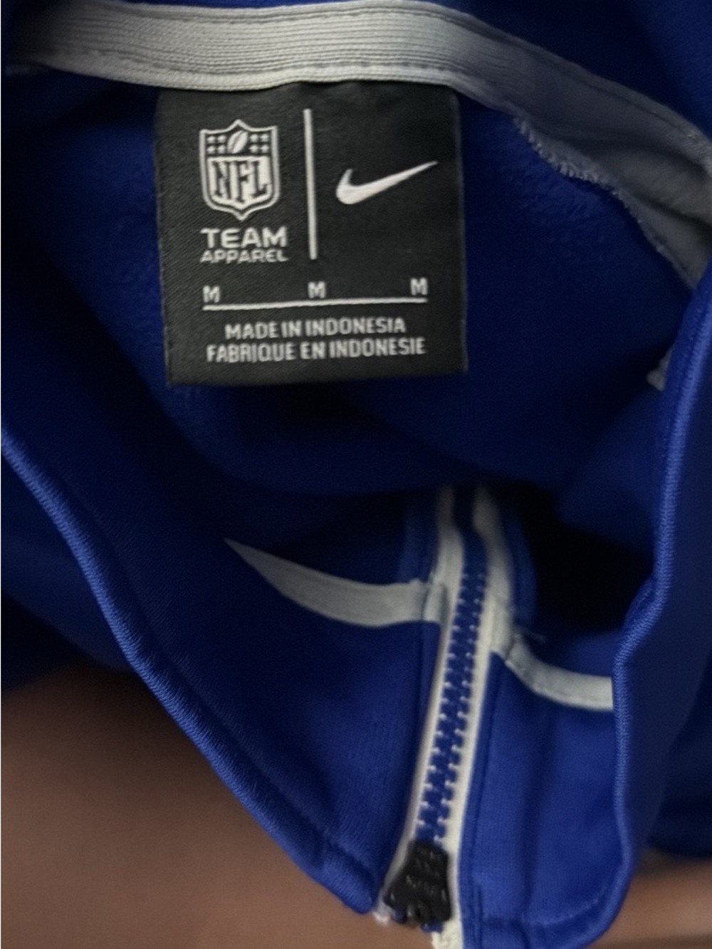 Team Apparel men’s Royal Blue Zip Jacket with White Trim